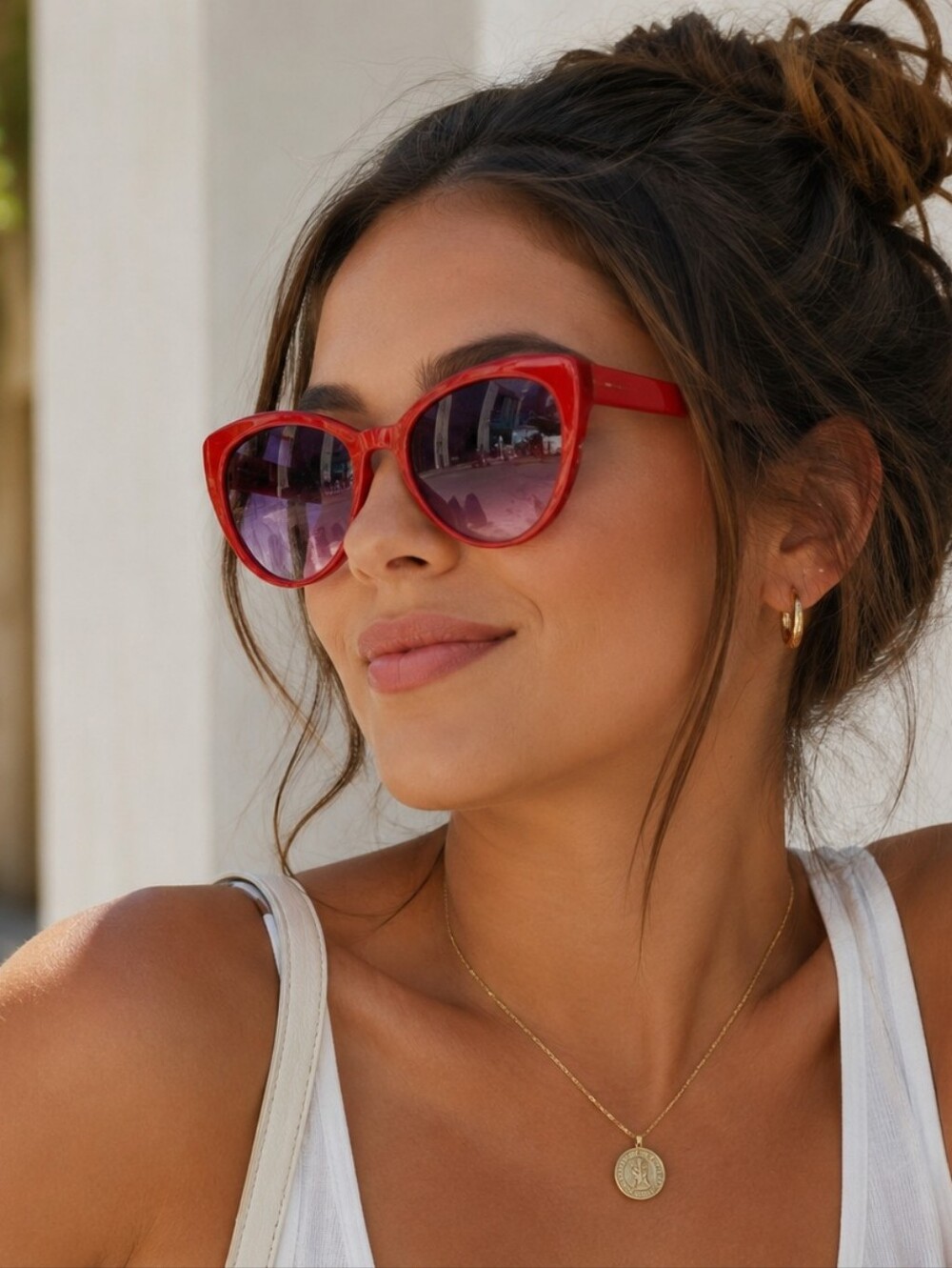 Moschino Red Cat-Eye Sunglasses